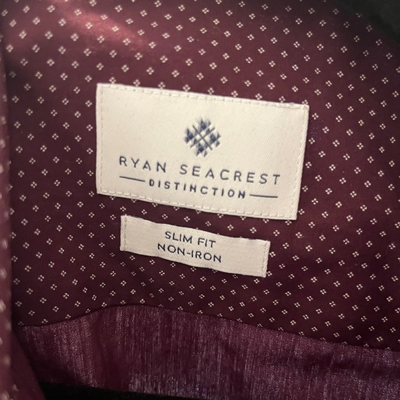 Ryan Seacrest Burgundy Polka Dot Button Down - Picture 3 of 4